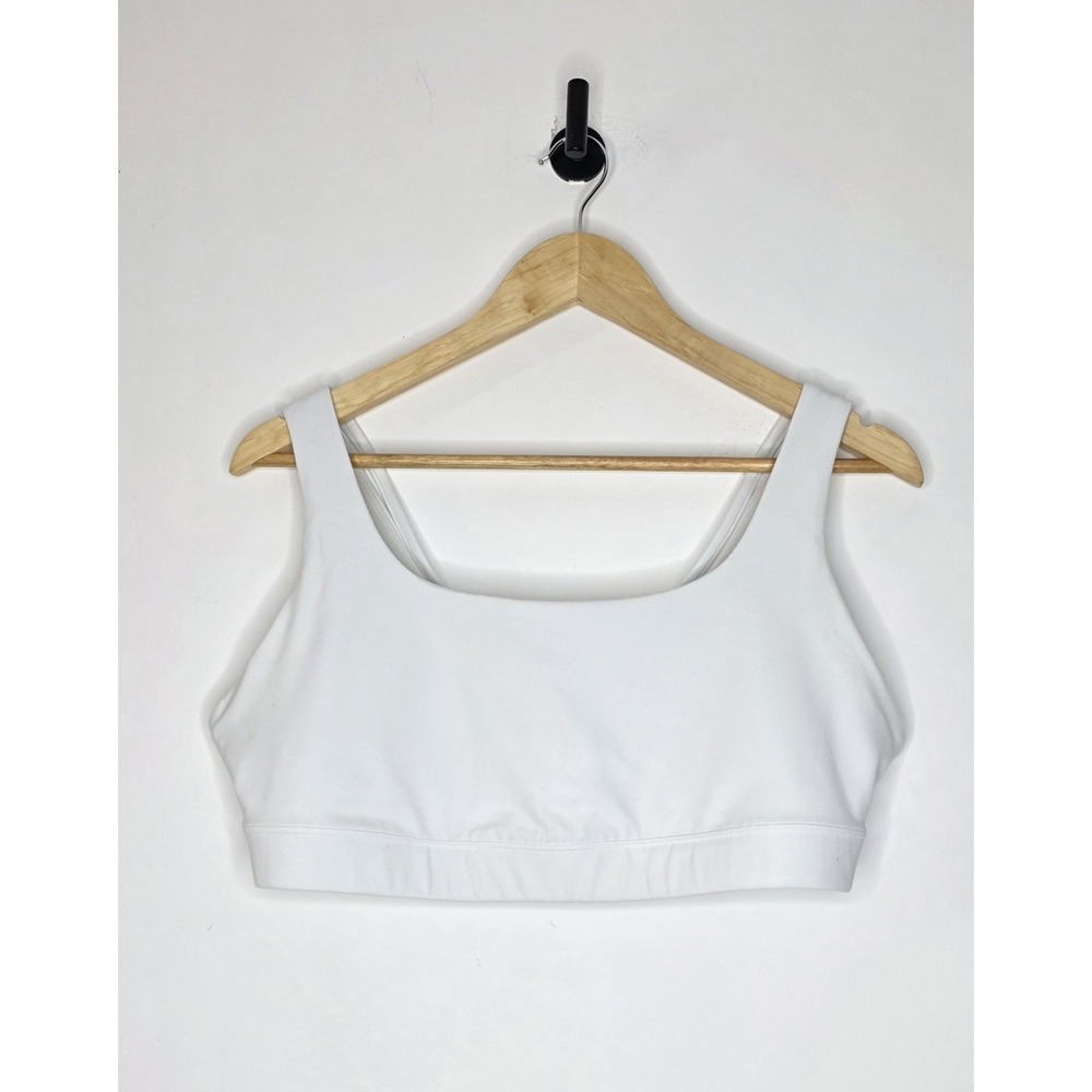 Athleta Exhale Bra Women's Size 1X (D-DD+) Solid White Low Support